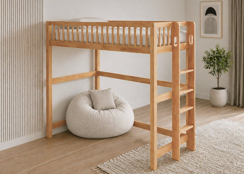 Beccles High Sleeper in Oak Finish, with Extra Thick Slats
