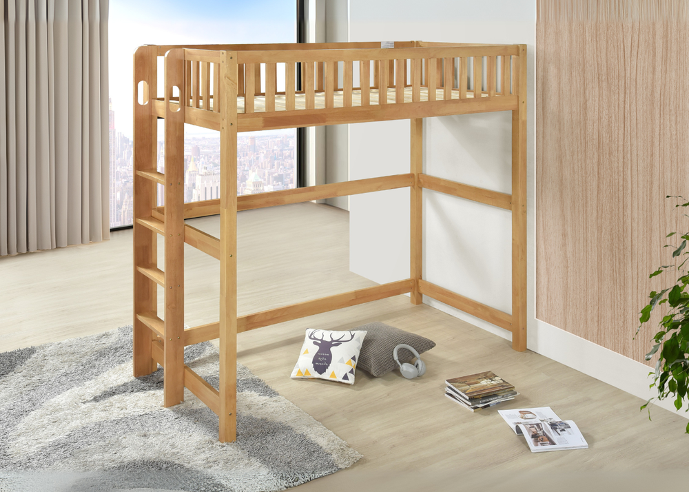 Beccles High Sleeper in Oak Finish, with Extra Thick 29mm Slats