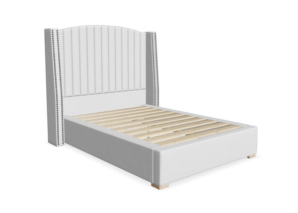 Binham Fabric Bed, Finished in Flat Weave Dove Grey