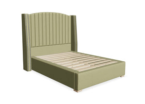 Binham Fabric Bed, Finished in Flat Weave Juniper Green