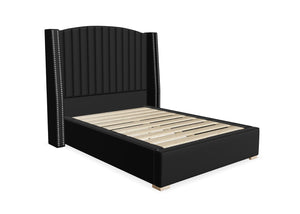 Binham Fabric Bed, Finished in Faux Linen Black