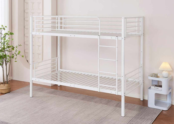 Bircham Bunk Bed in White, Single Over Single