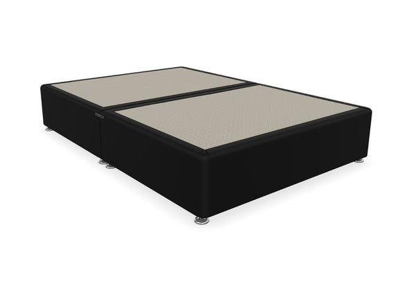 Reinforced Divan Base Finished in Faux Linen Black
