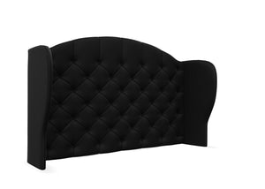 Alladale Winged Headboard Strutted Finished in Faux Linen Black
