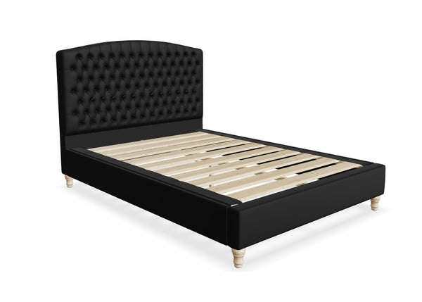 Seville Fabric Bed Finished in Flat Weave Black