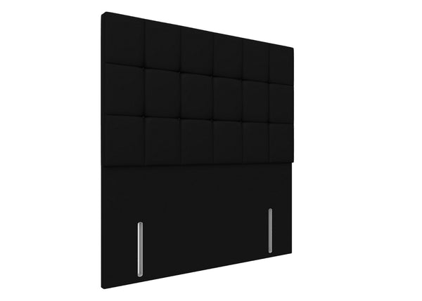 Cube Floor Standing Headboard Finished in Faux Linen Black