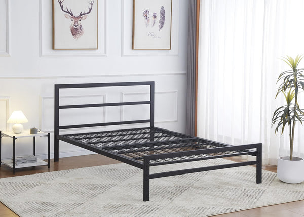 Block Bed in Black, with Reinforced Mesh Base