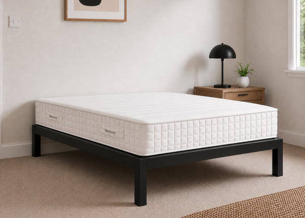 Brick Memory Extra Firm Mattress on Thornham Metal Platform Bed