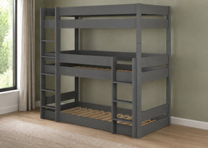 Burnham Triple Bunk Bed in Anthracite Finish
