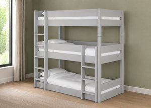 Burnham Triple Bunk Bed in Grey Finish