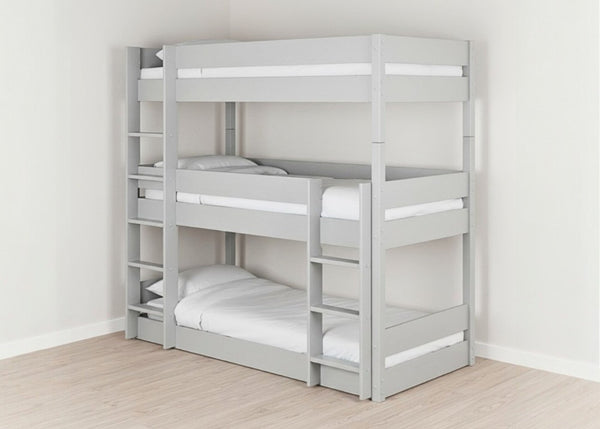 Burnham Triple Bunk Bed in Grey Finish