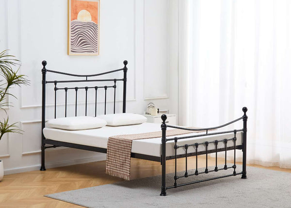 Calthorpe Metal Bed Frame in Black with Mattress