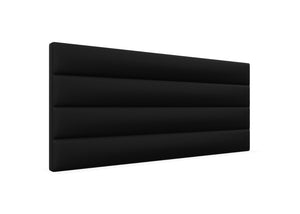 Camelia Strutted Headboard Finished in Faux Linen Black