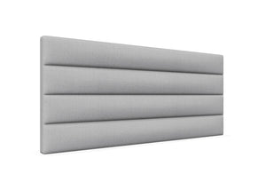 Camelia Strutted Headboard Finished in Faux Linen Light Grey
