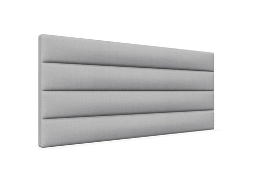 Camelia Strutted Headboard Finished in Faux Linen Light Grey