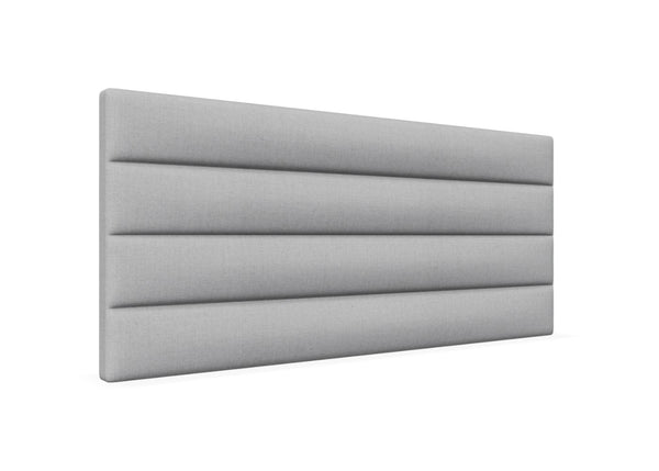 Camelia Strutted Headboard Finished in Faux Linen Light Grey