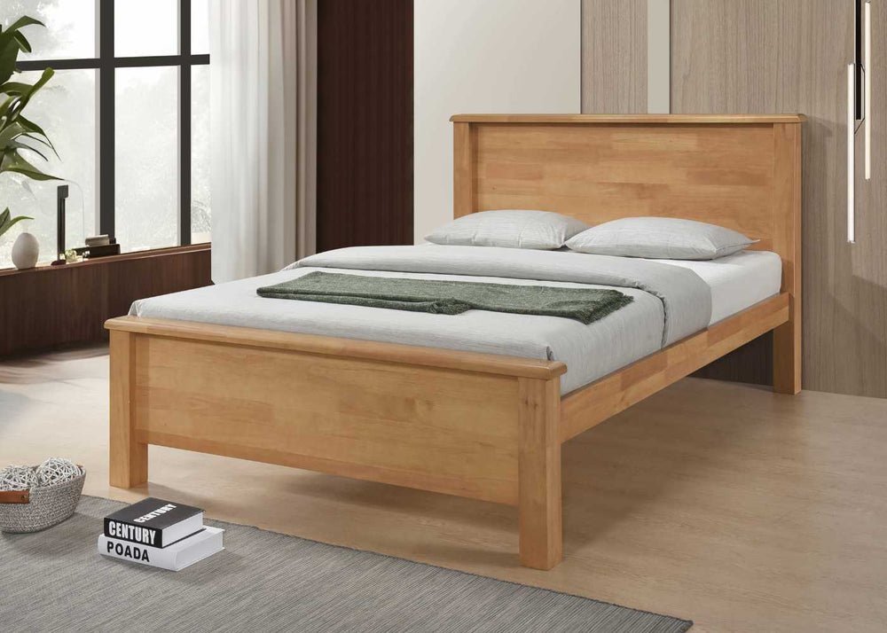 Dereham Rubberwood Bed Frame with Solid Wooden Slats
