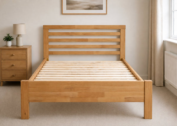 Cawston King Size Wooden Bed with Solid Wooden Slats