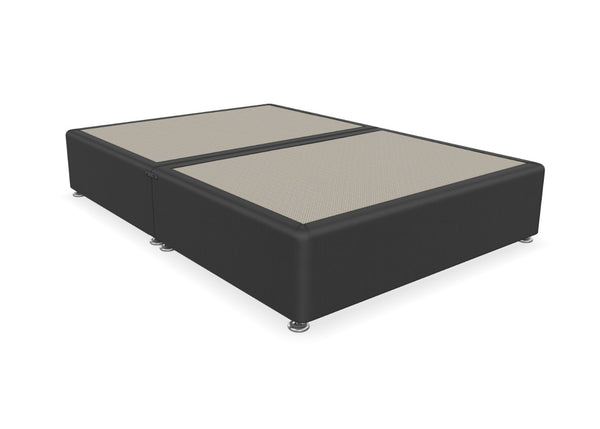 Reinforced Divan Base Finished in Faux Linen Charcoal