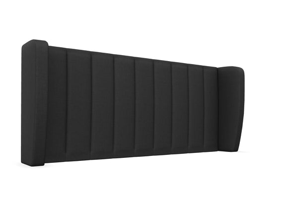 Delemere Strutted Headboard Finished in Faux Linen Charcoal