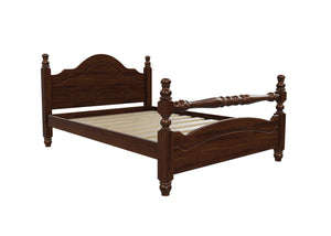 Yukon Wooden Rail End Bed Finished in Stained Chocolate Brown
