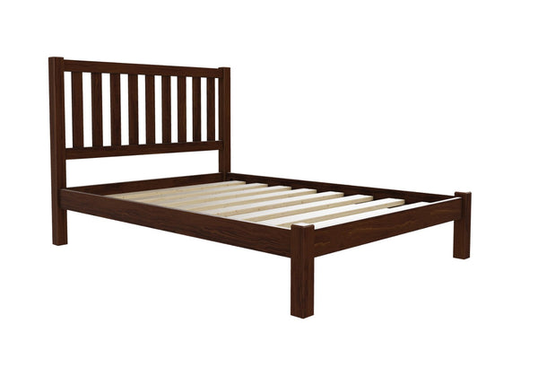 Sandringham Shaker Bed in Low End Finished in Stained Chocolate Brown