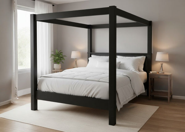 Regent Four Poster in Black Ash Finish (Low End)