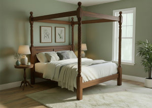 Warsaw Four Poster in Walnut Finish (Low End)