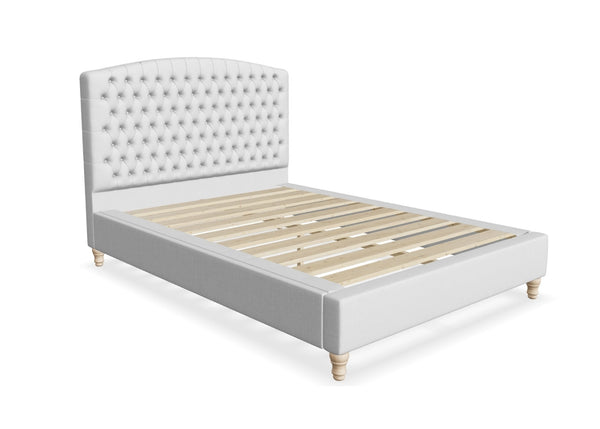 Seville Fabric Bed Finished in Flat Weave Grey