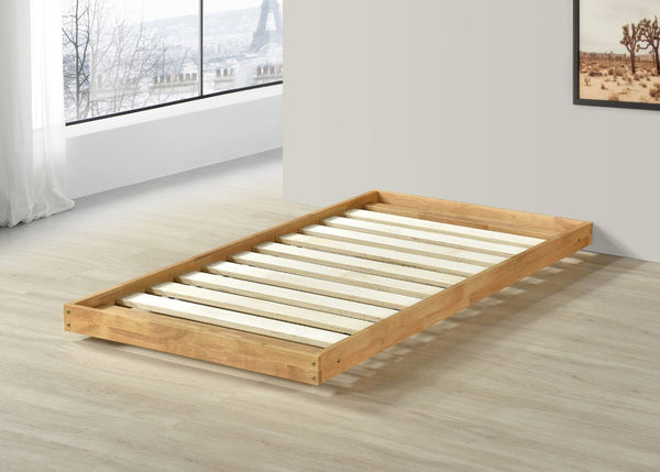 Colney Trundle Bed with Extra Thick 29mm Slats in Oak Finish, Single Size