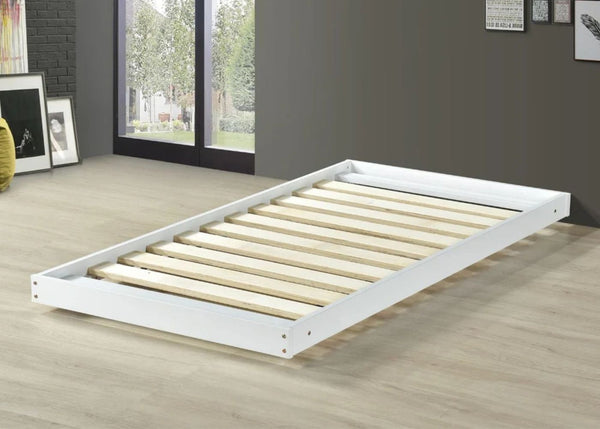 Colney Trundle Bed in White, with Solid Slats