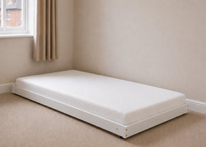 Colney Wooden Trundle Bed Finished in White with Mattress