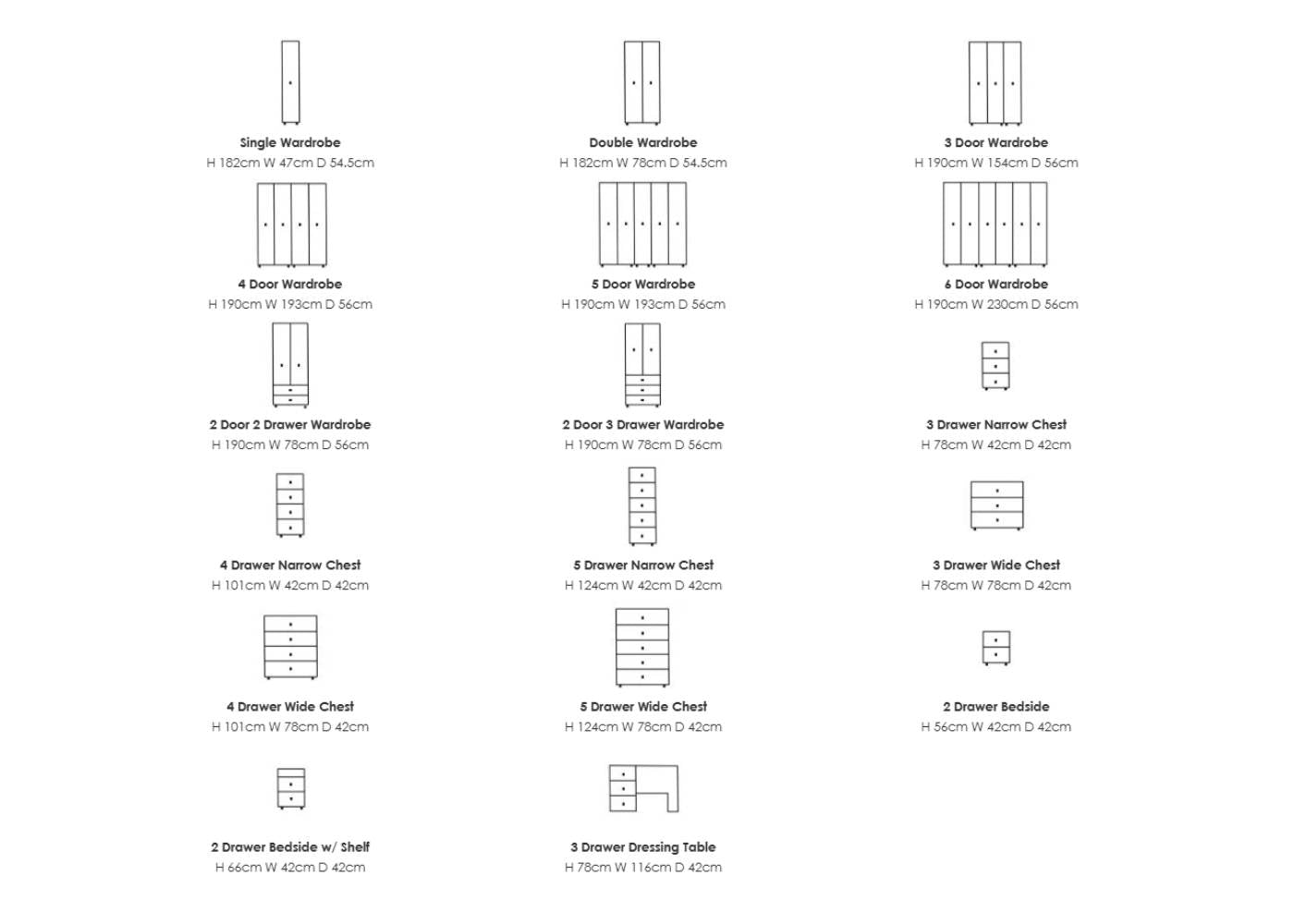 Contract Furniture Dimensions 