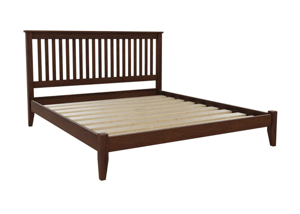 Copenhagen Low End Bed, Finished in Stained Chocolate Brown