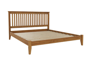 Copenhagen Low End Pine Bed, Finished in Oak Stain
