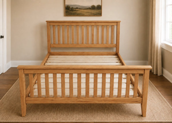 Copenhagen Solid Oak Bed in Oak Finish