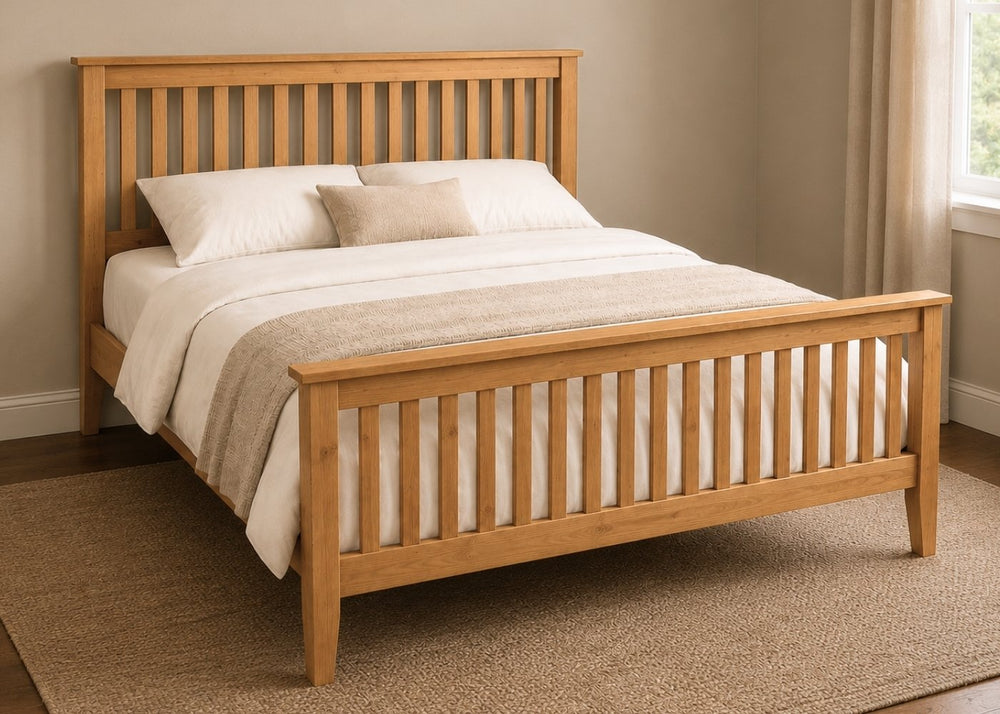Copenhagen Solid Oak Bed in Oak Finish