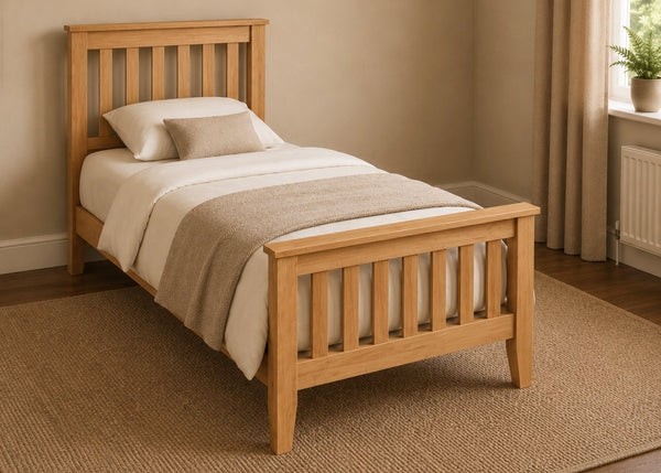 Copenhagen Solid Oak Bed in Oak Finish
