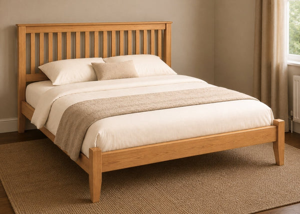 Copenhagen Solid Oak Bed in Oak Finish