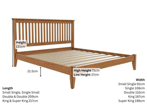 Copenhagen Solid Oak Dimensions