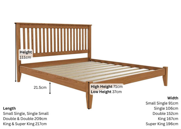 Copenhagen Solid Oak Dimensions