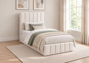 Heavy Duty Grey Ottoman Bed in Single Size 