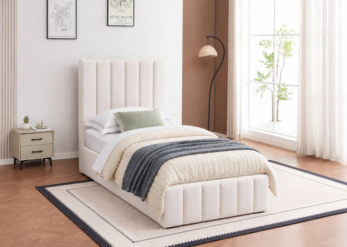 Heavy Duty Grey Ottoman Bed in Single Size 