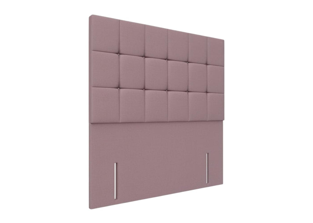 Cube Floor Standing Headboard in Faux Linen Aubergine