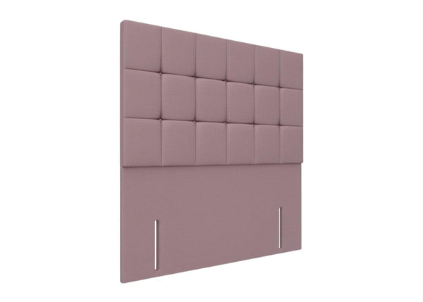 Cube Floor Standing Headboard in Faux Linen Aubergine