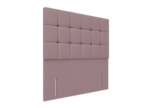 Cube Floor Standing Headboard in Faux Linen Aubergine