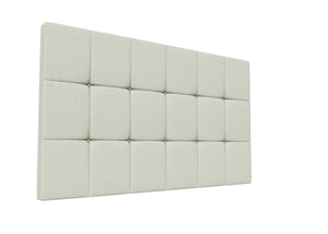 Cube Strutted Headboard Finished in Faux Linen Polar