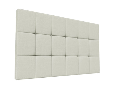 Cube Strutted Headboard Finished in Faux Linen Polar