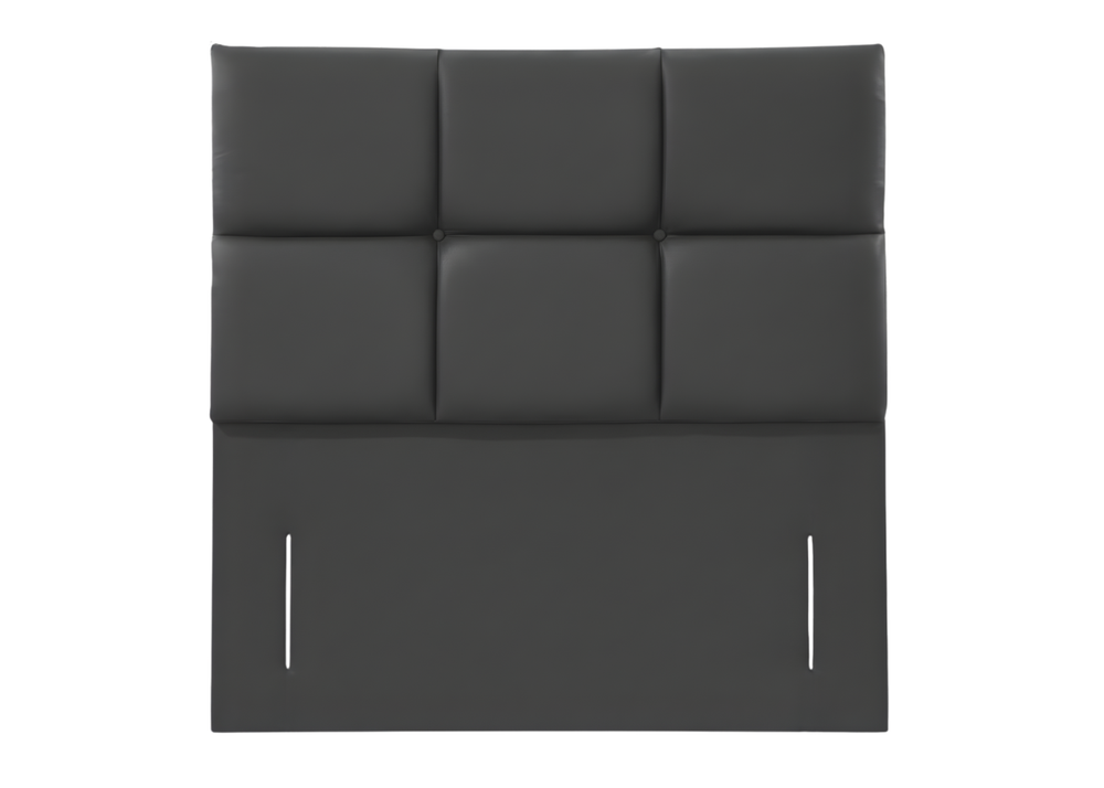 Daisy Headboard - King - Faux Leather Grey - New (Clearance)