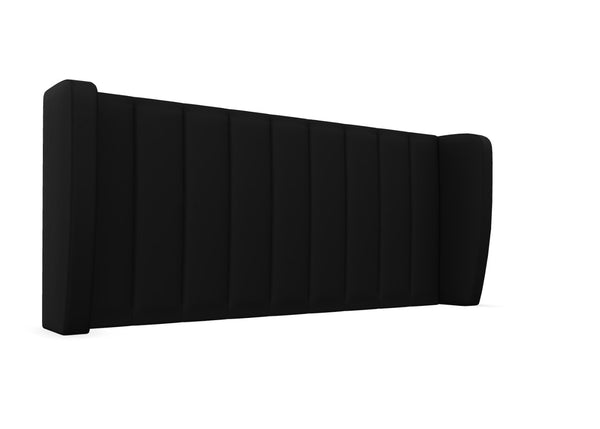 Delemere Strutted Headboard Finished in Faux Linen Black